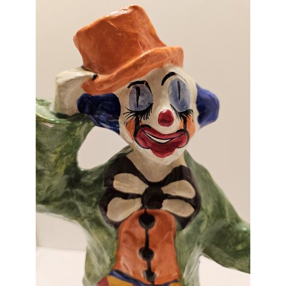 Mexican VTG‎ 70s Art Paper Mache Clown Set of 2 Clown Figurines 14" - Picture 10 of 16